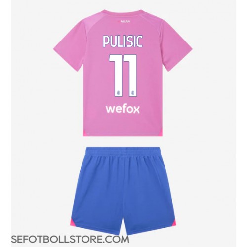 AC Milan Christian Pulisic #11 Replika babykläder Tredjeställ Barn 2023-24 Kortärmad (+ korta byxor)